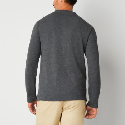 St. John's Bay Dexterity Waffle Mens Henley Neck Long Sleeve Easy-on + Easy-off Adaptive Classic Fit Thermal Top