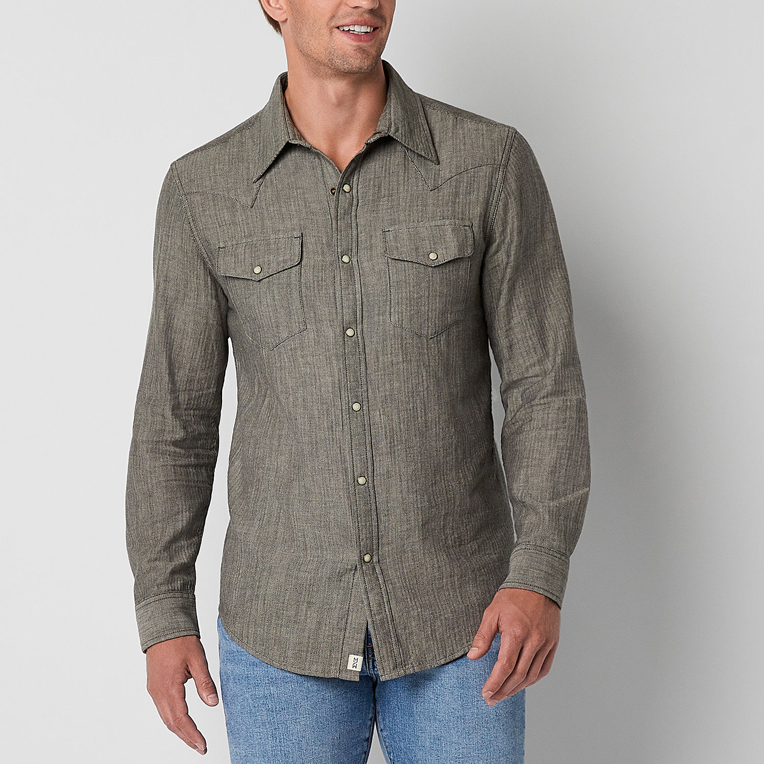mutual weave Mens Long Sleeve Western Shirt - JCPenney