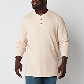 St. John's Bay Big and Tall Mens Long Sleeve Classic Fit Thermal Henley  Shirt