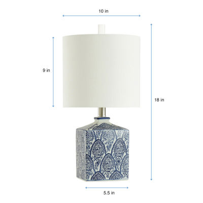 Collective Design By Stylecraft Blue And White Ceramic Table Lamp