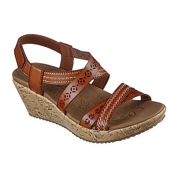Skechers Womens Beverlee Delicate Wedge Sandals, Color: Brown - JCPenney