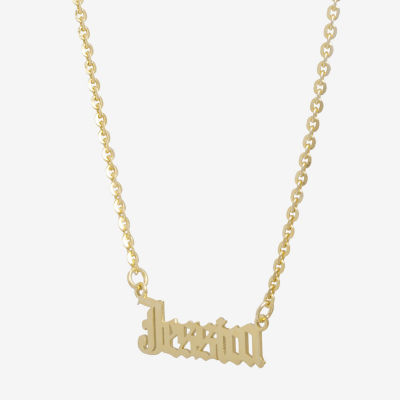 Womens 14K Gold Over Silver Name Necklace