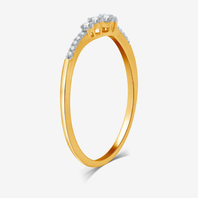 I Said Yes (H-I / I1) 1/10 CT. T.W. Lab Grown White Diamond Sterling Silver or 14K Gold Over Curved Chevron Wedding Band