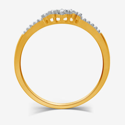 I Said Yes (H-I / I1) 1/10 CT. T.W. Lab Grown White Diamond Sterling Silver or 14K Gold Over Curved Chevron Wedding Band