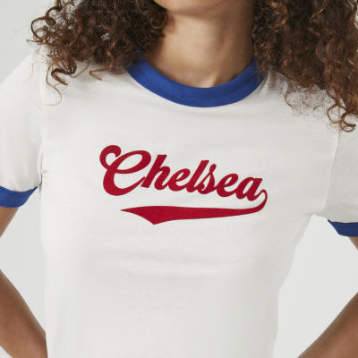 Forever 21 Chelsea Oversize Ringer Womens Juniors Crew Neck Short Sleeve T-Shirt