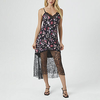Forever 21 Juniors Floral And Lace Sleeveless Floral Midi Bodycon Dress,  Color: Black-pink - JCPenney