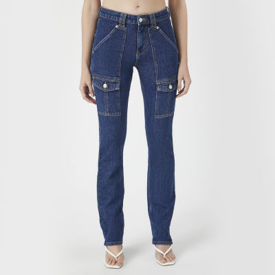 FOREVER 21 Blue High-Rise Bootcut Jeans