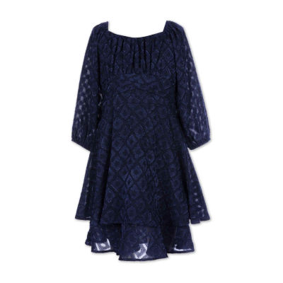 Speechless Big Girls Long Sleeve A-Line Dress