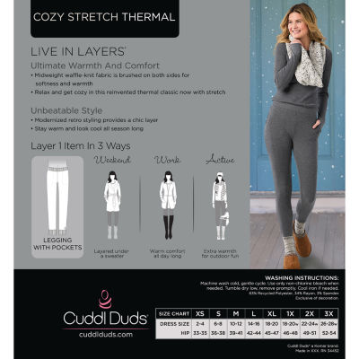Cuddl Duds Cozy Stretch Tag Free Thermal Legging