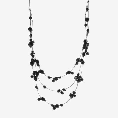 Mixit Black 13 Inch Cable Collar Necklace