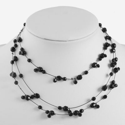 Mixit Black 13 Inch Cable Collar Necklace