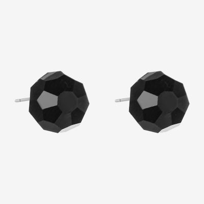 Mixit Black Black 10mm Stud Earrings
