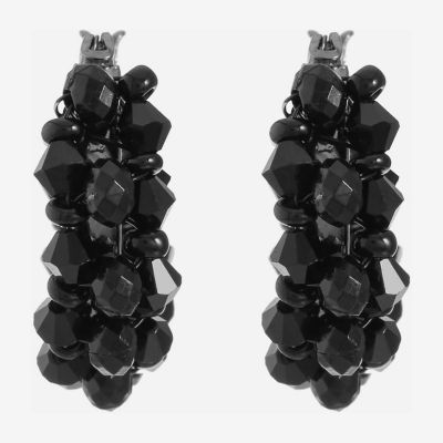 Mixit Womens Black 22mm Hypoallergenic Hoop Earrings