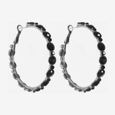 Mixit Black Hoop Earrings