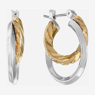 Liz Claiborne® Two-Tone 2-Row Hoop Earrings