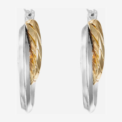 Liz Claiborne® Two-Tone 2-Row Hoop Earrings