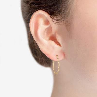 Liz Claiborne® Gold-Tone, Textured Oval Hoop Earrings