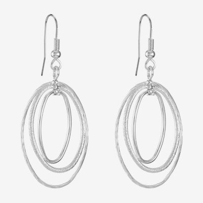 Liz Claiborne® Silver-Tone, Orbital Drop Earrings