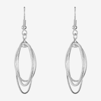 Liz Claiborne® Silver-Tone, Orbital Drop Earrings