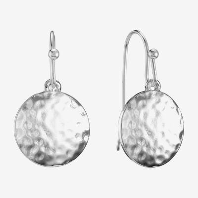 Liz Claiborne® Silver-Tone Round Drop Earrings