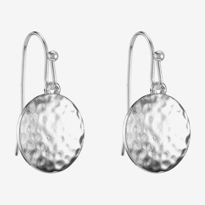 Liz Claiborne® Silver-Tone Round Drop Earrings