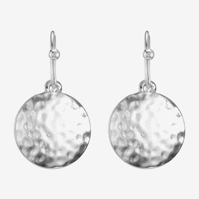 Liz Claiborne® Silver-Tone Round Drop Earrings