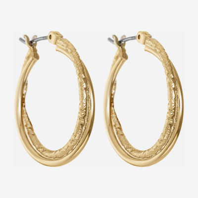 Monet® Gold-Tone Small Twist Hoop Earrings