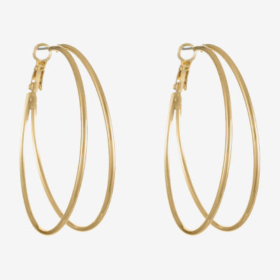 Liz Claiborne Large Wire Womens 48.3mm Hypoallergenic Hoop Earrings