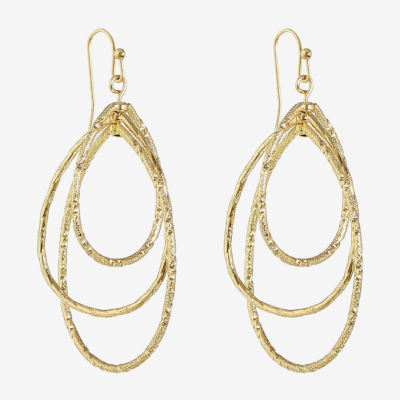 Monet Jewelry Gold Tone Textured Drop Earrings