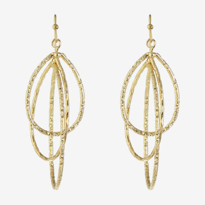 Monet Jewelry Gold Tone Textured Drop Earrings