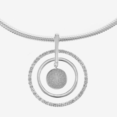 Liz Claiborne Silver Tone Womens 17 Inch Pendant Necklace