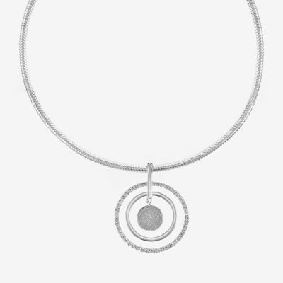 Liz Claiborne Silver Tone 17 Inch Omega Pendant Necklace