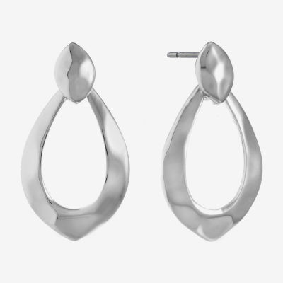 Liz Claiborne Silver Tone Womens Hypoallergenic Drop Earrings