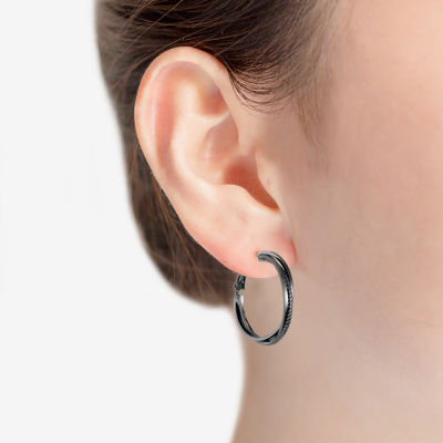 Liz Claiborne® Hypoallergenic Hematite Multi-Layer Hoop Earrings