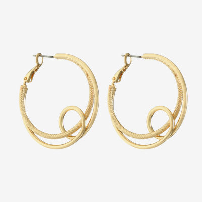 Monet Jewelry Gold Tone Twist Hoop Earrings