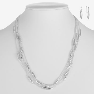 Liz Claiborne Multi-Strand Necklace And Drop Earring Womens 2-pc. Jewelry Set