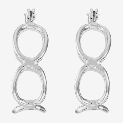 Liz Claiborne® Silver-Tone Openwork Circle Hoop Earrings