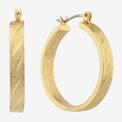 Liz Claiborne Womens 25.4mm Hypoallergenic Hoop Earrings