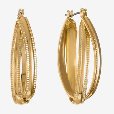 Liz Claiborne Textured Twisted Hoop Earrings