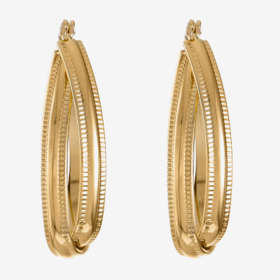 Liz Claiborne Textured Twisted Hoop Earrings