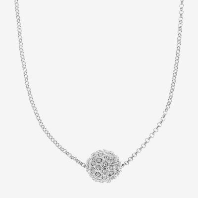 Monet® Silver-Tone Crystal Fireball Pendant Necklace