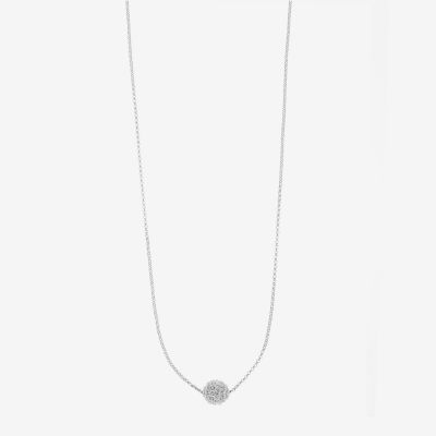 Monet® Silver-Tone Crystal Fireball Pendant Necklace