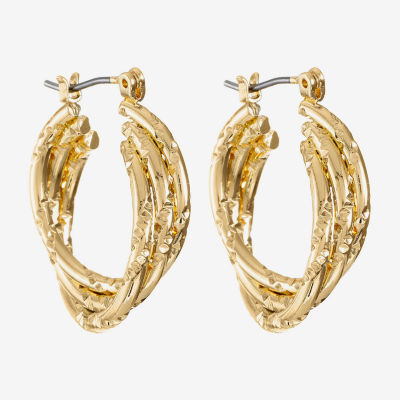 Liz Claiborne® Gold-Tone Small Twisted Hoop Earrings