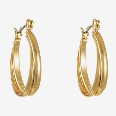 Monet® Gold-Tone 2-Row Smooth Hoop Earrings