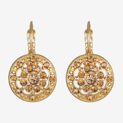 Monet® Gold-Tone Glass Cluster Drop Earrings