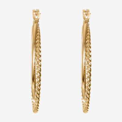 Monet® Gold-Tone 2-Row Hoop Earrings