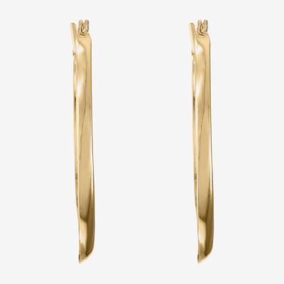 Monet® Gold-Tone Oval Edged Hoop Earrings