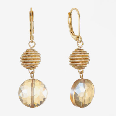 Monet® Yellow Stone Gold-Tone Double-Drop Earrings