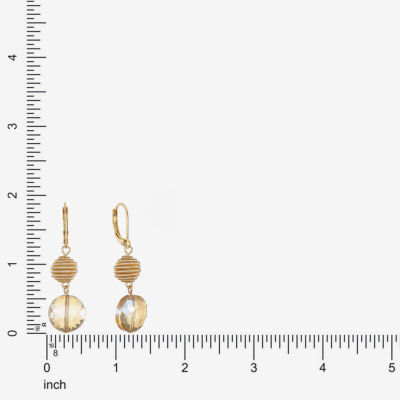 Monet® Yellow Stone Gold-Tone Double-Drop Earrings