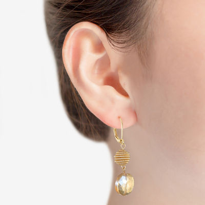 Monet® Yellow Stone Gold-Tone Double-Drop Earrings